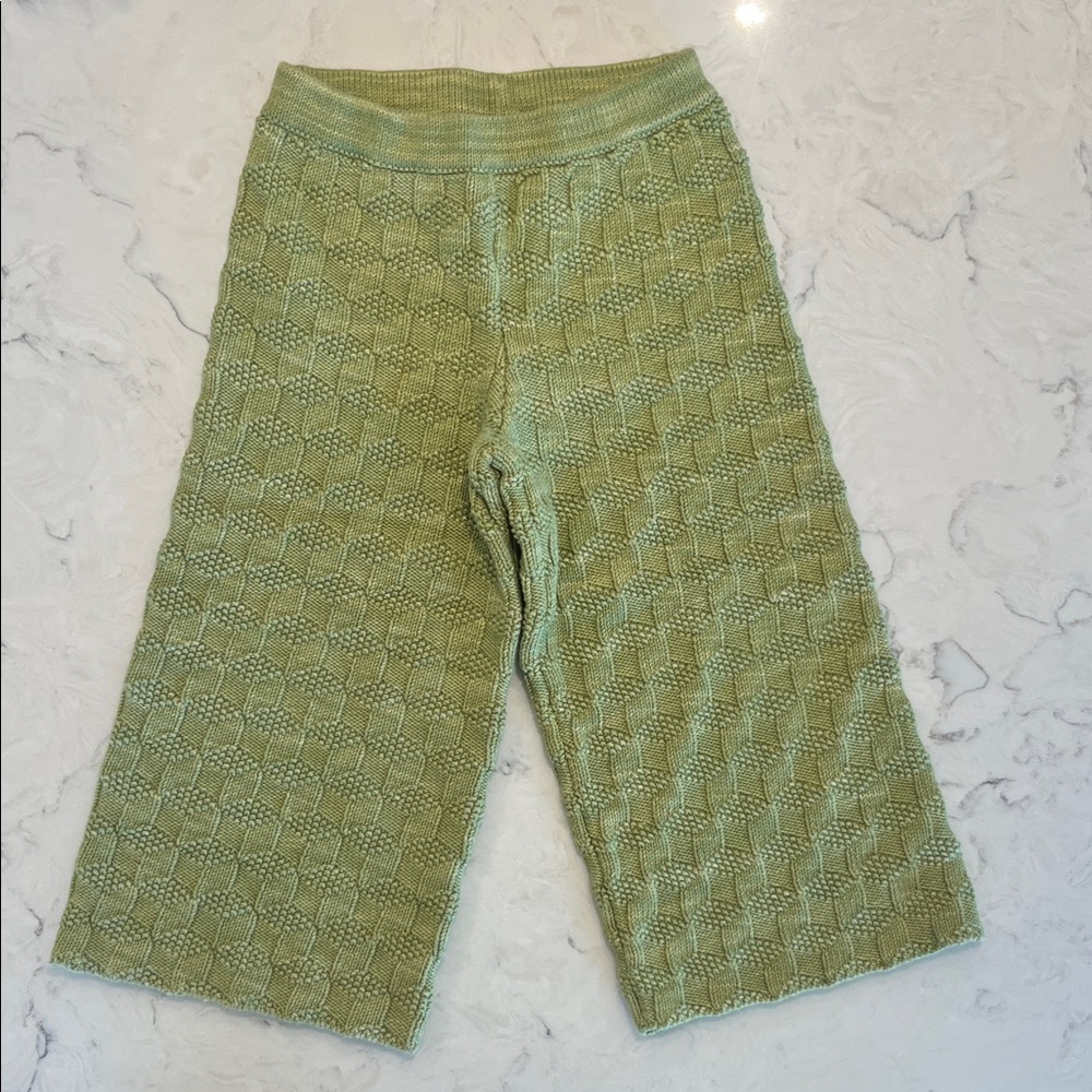 Misha and Puff Green Summer Knit Culotte Pants